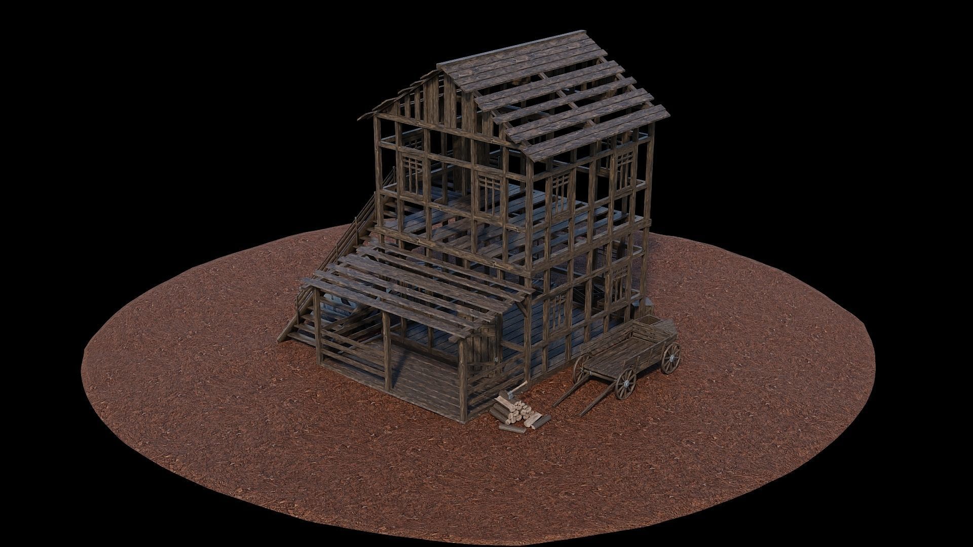 Medieval Village Asset 25- 4K Textures Game Ready Low-poly 3D model_12