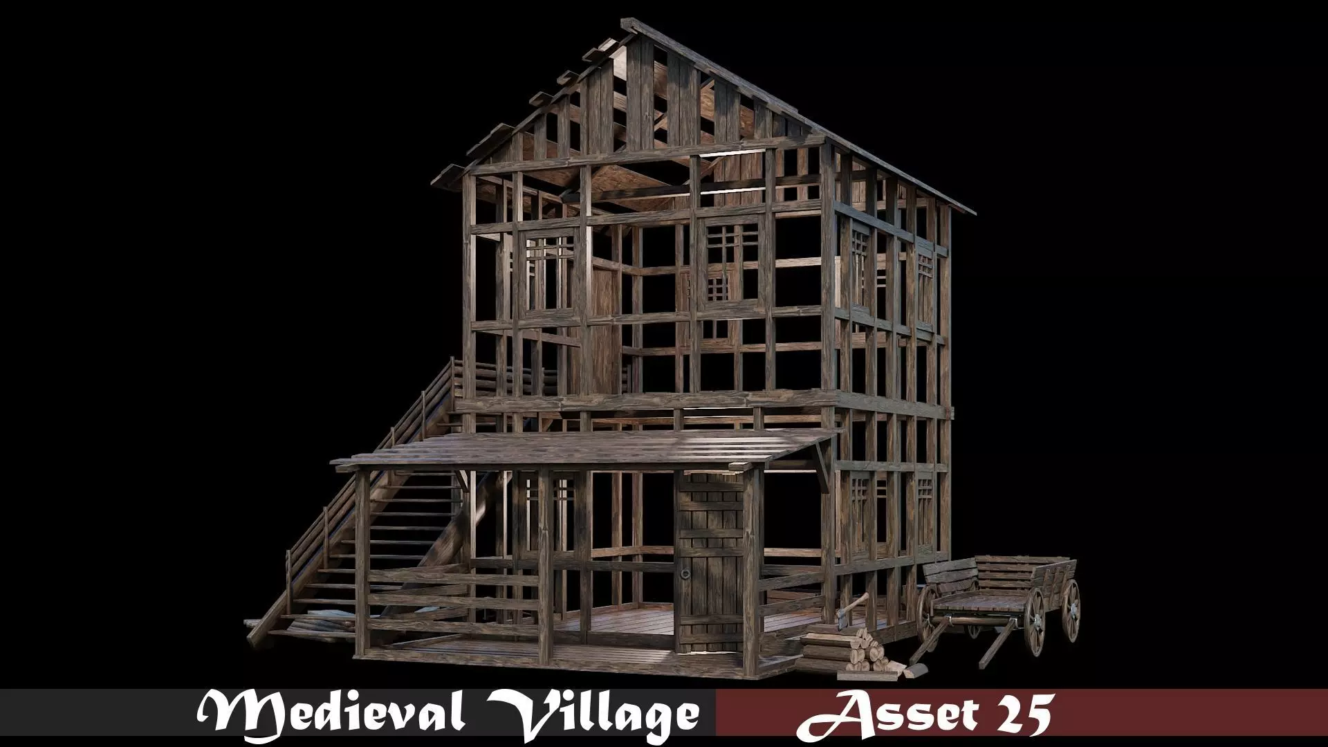 Medieval Village Asset 25- 4K Textures Game Ready Low-poly 3D model_0