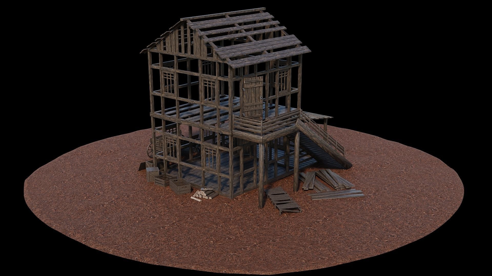 Medieval Village Asset 25- 4K Textures Game Ready Low-poly 3D model_10