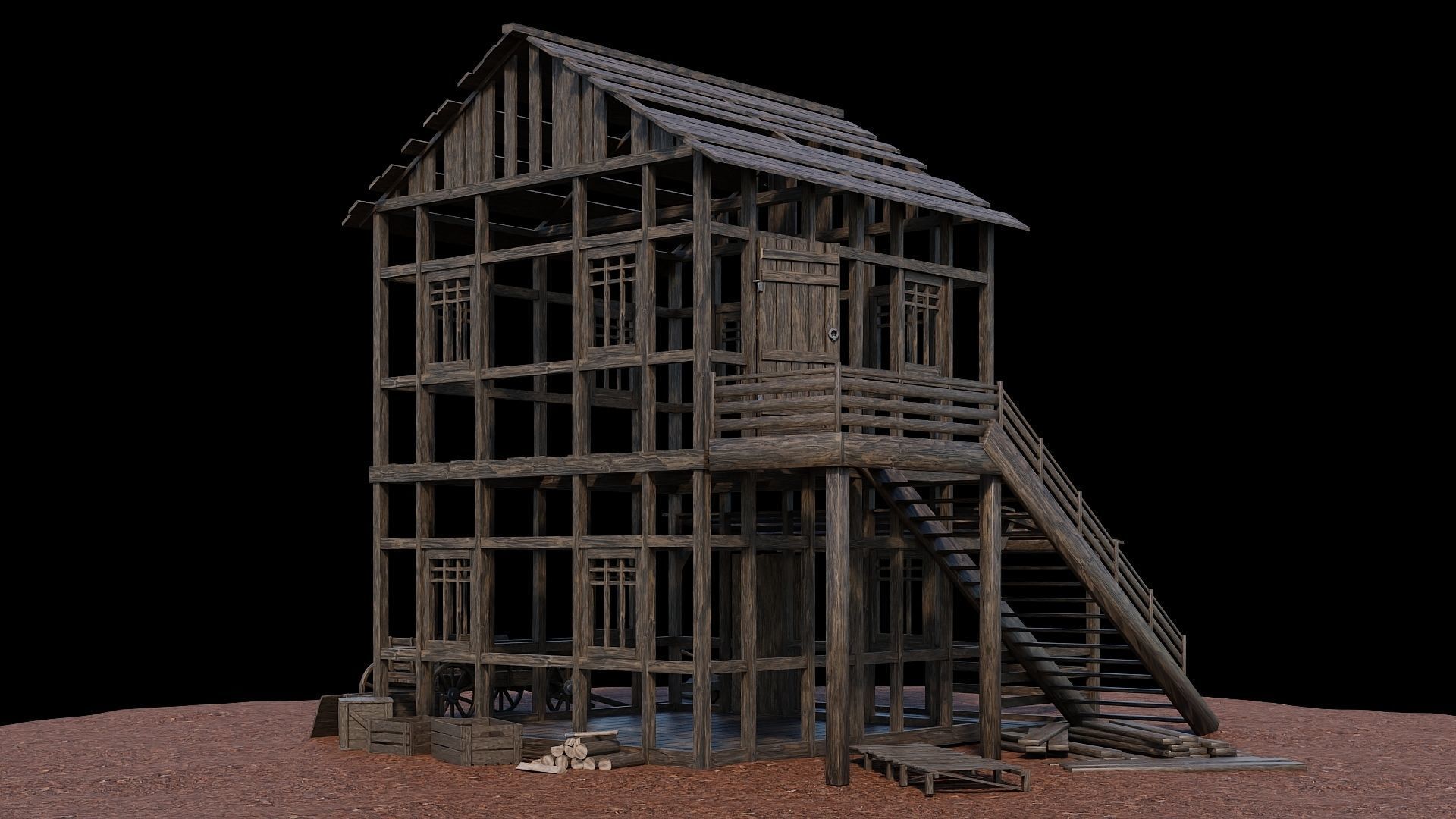 Medieval Village Asset 25- 4K Textures Game Ready Low-poly 3D model_18