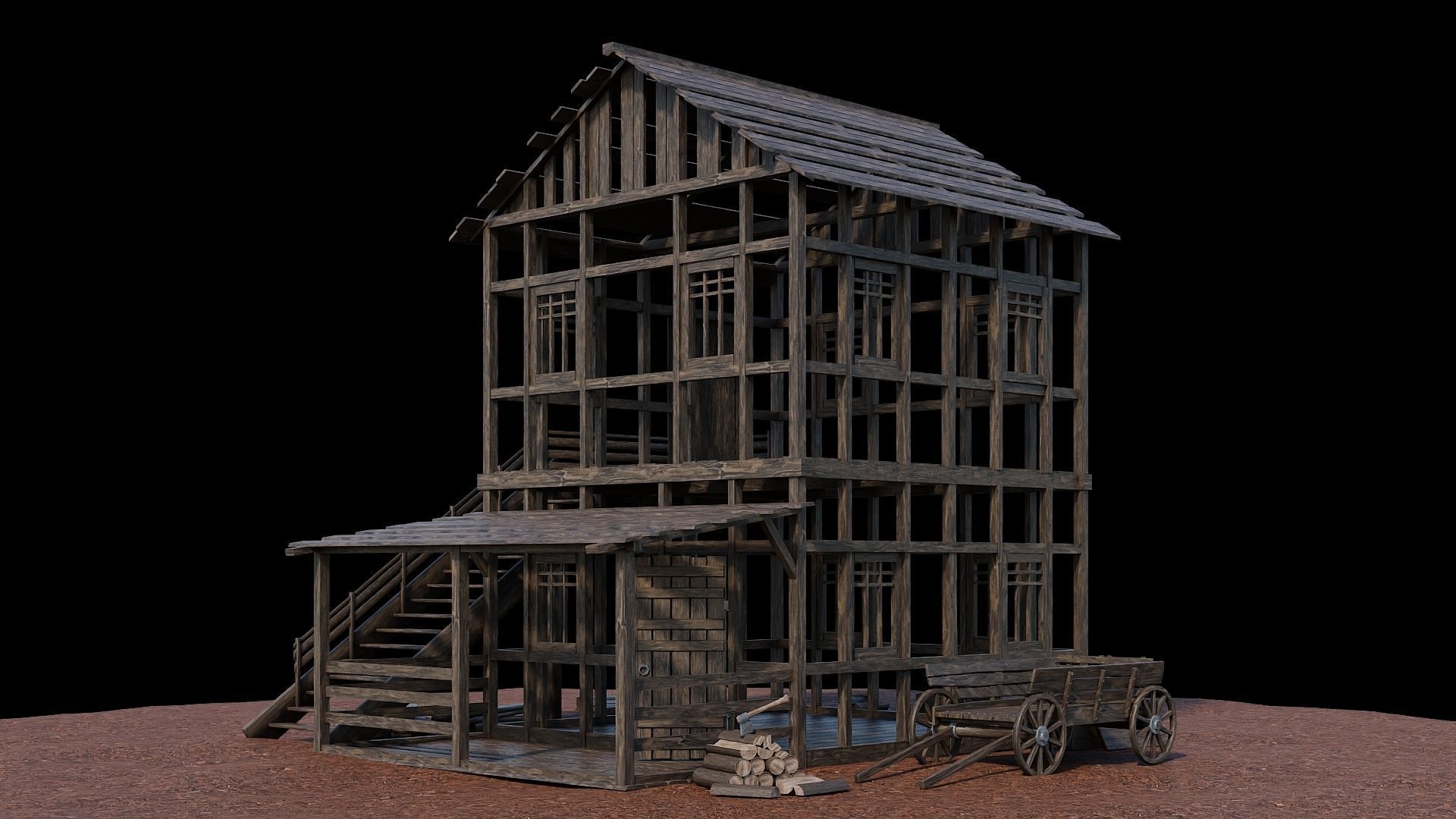 Medieval Village Asset 25- 4K Textures Game Ready Low-poly 3D model_16