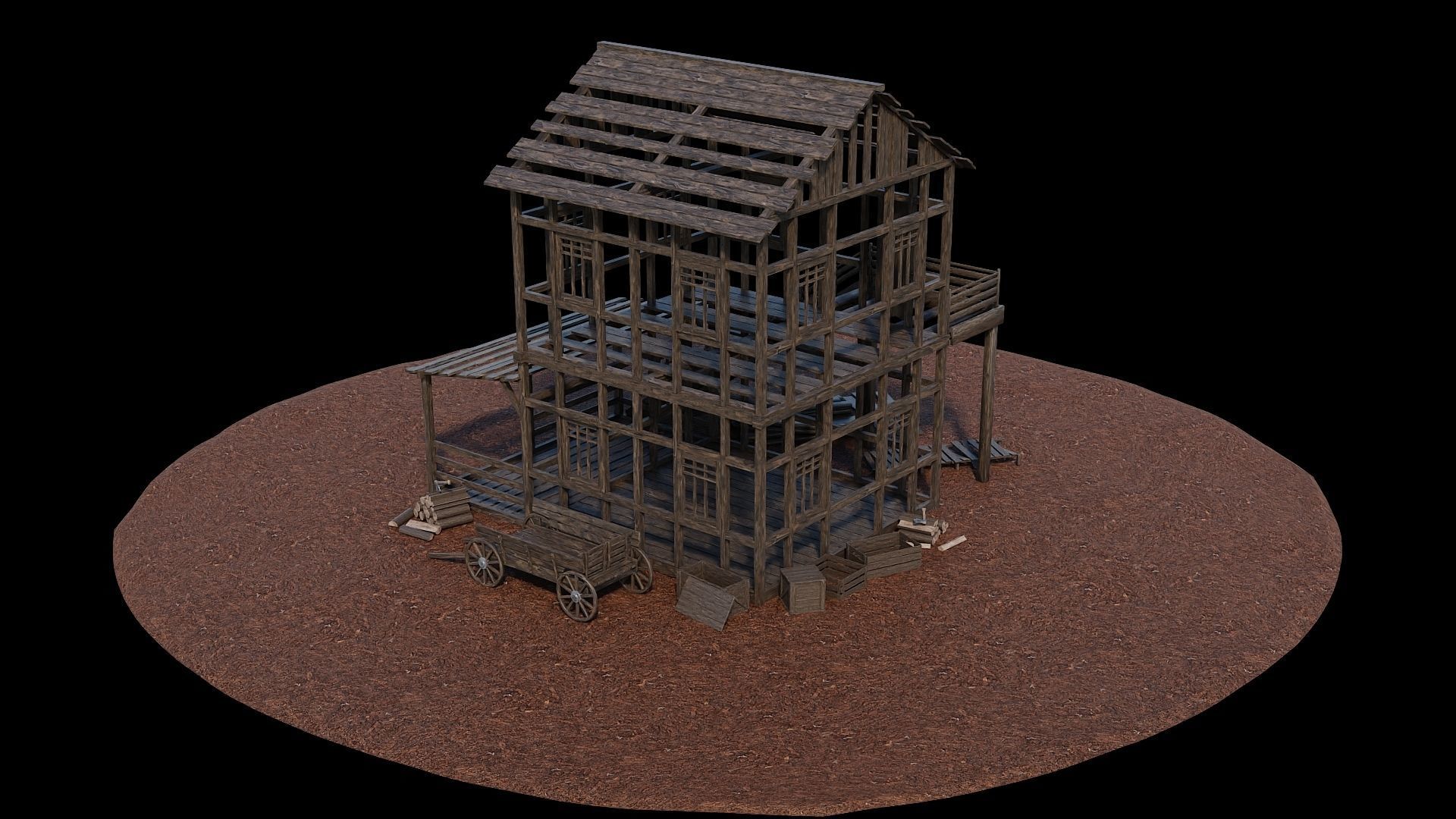 Medieval Village Asset 25- 4K Textures Game Ready Low-poly 3D model_11