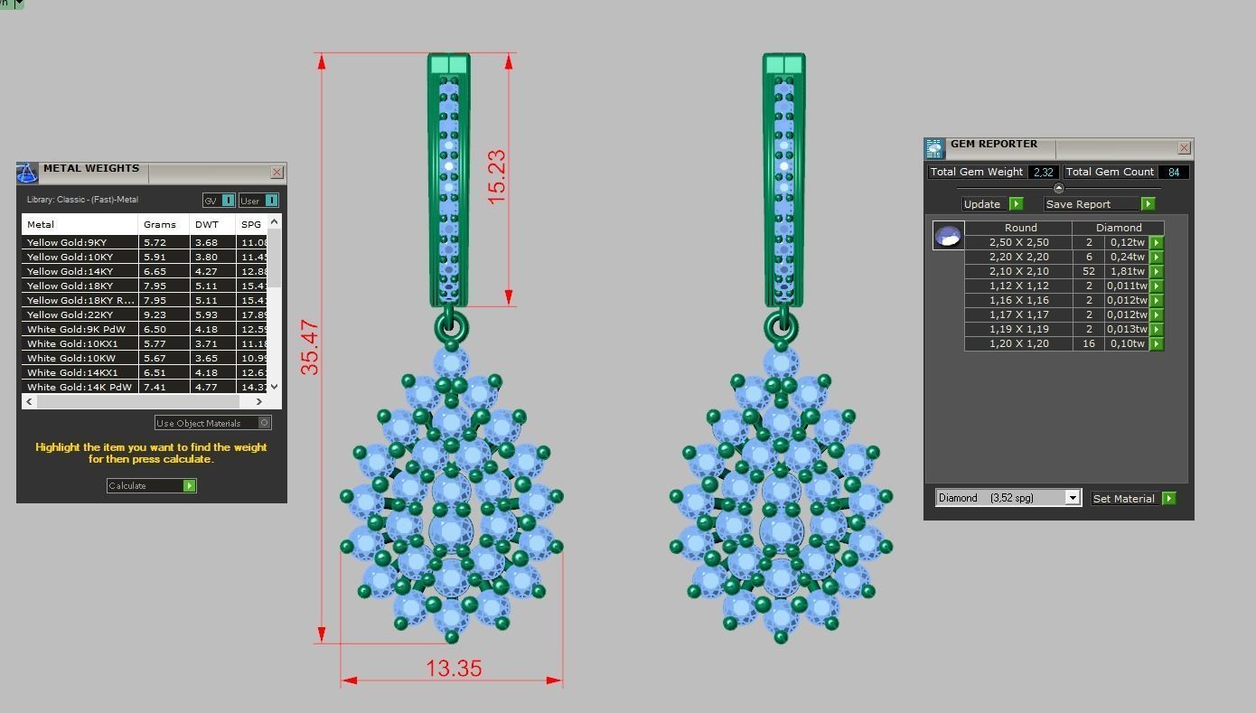 Earring model 0356 3D printable model 3D print model_11