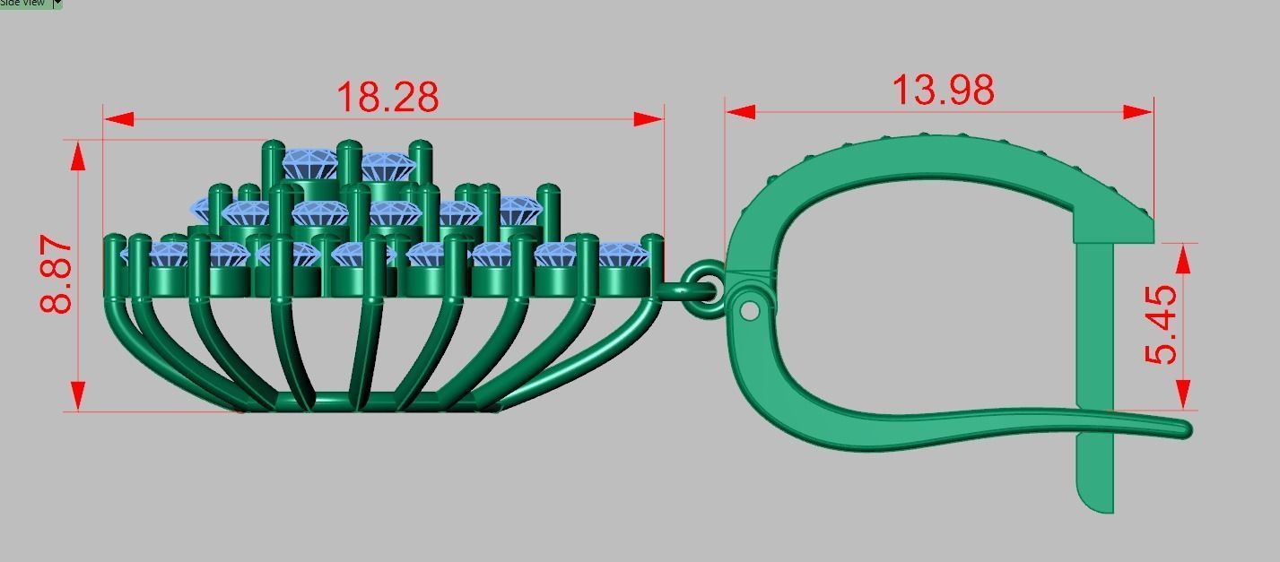 Earring model 0356 3D printable model 3D print model_8