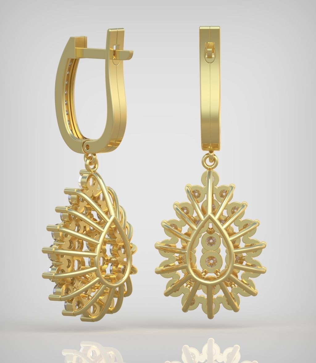 Earring model 0356 3D printable model 3D print model_4