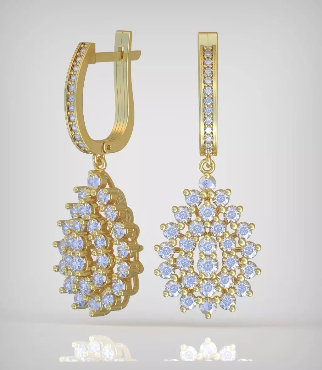 Earring model 0356 3D printable model 3D print model_0