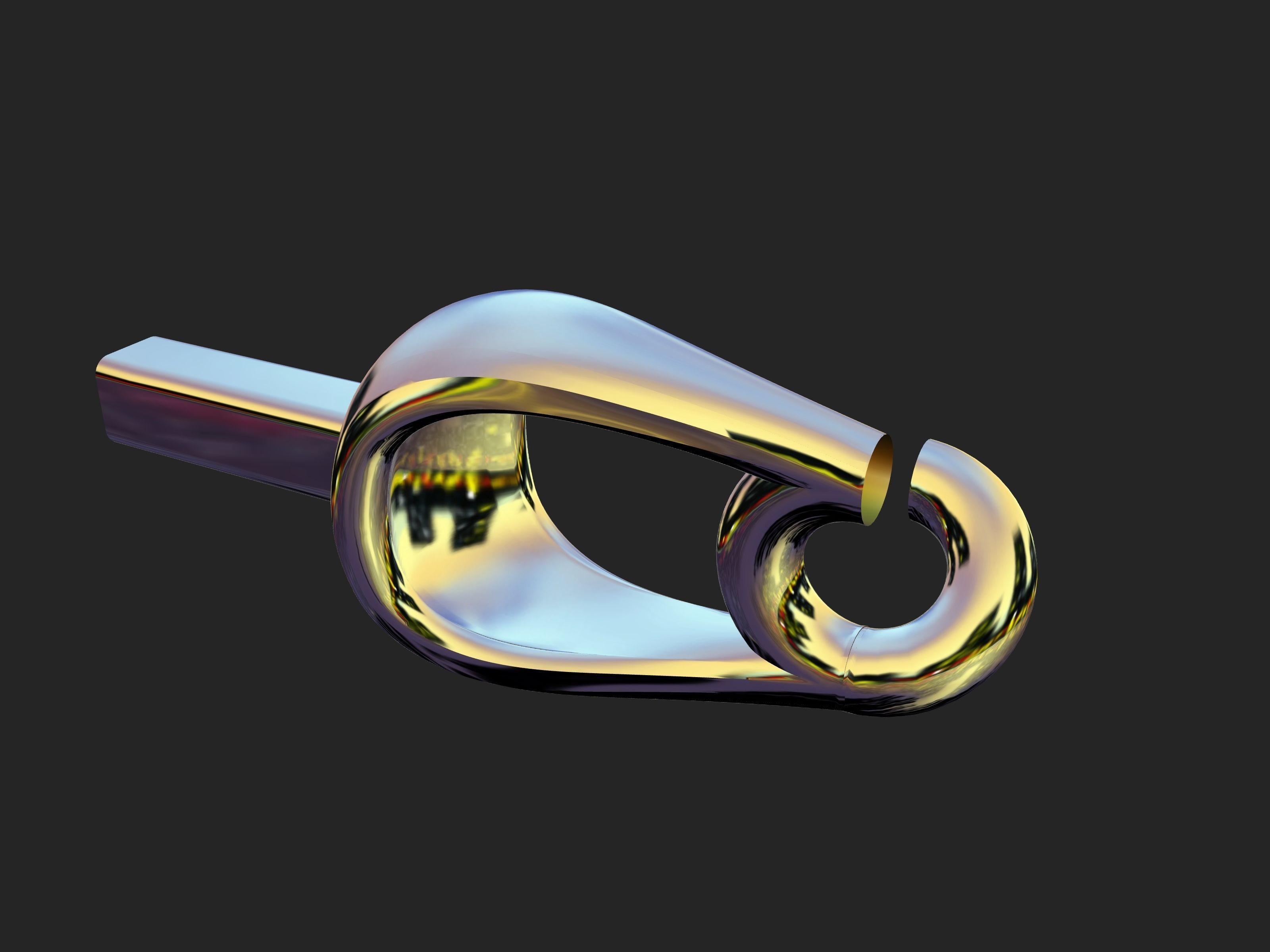 A single palm tree gold pendant 3D print model_9