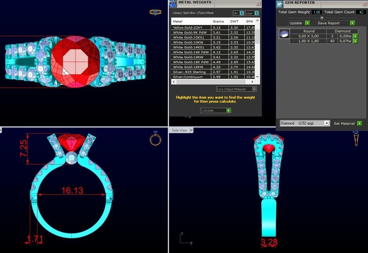 Diamond Ring - Womens Rings - N2390 3D print model_8