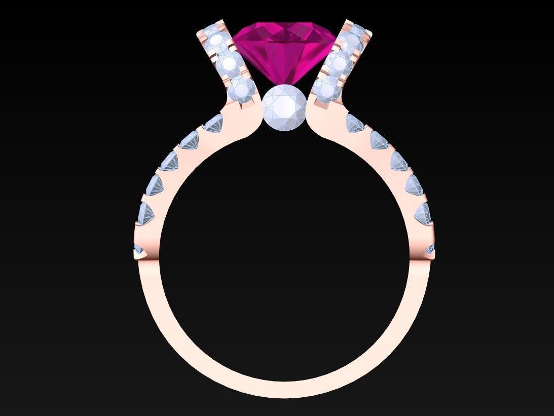 Diamond Ring - Womens Rings - N2390 3D print model_6