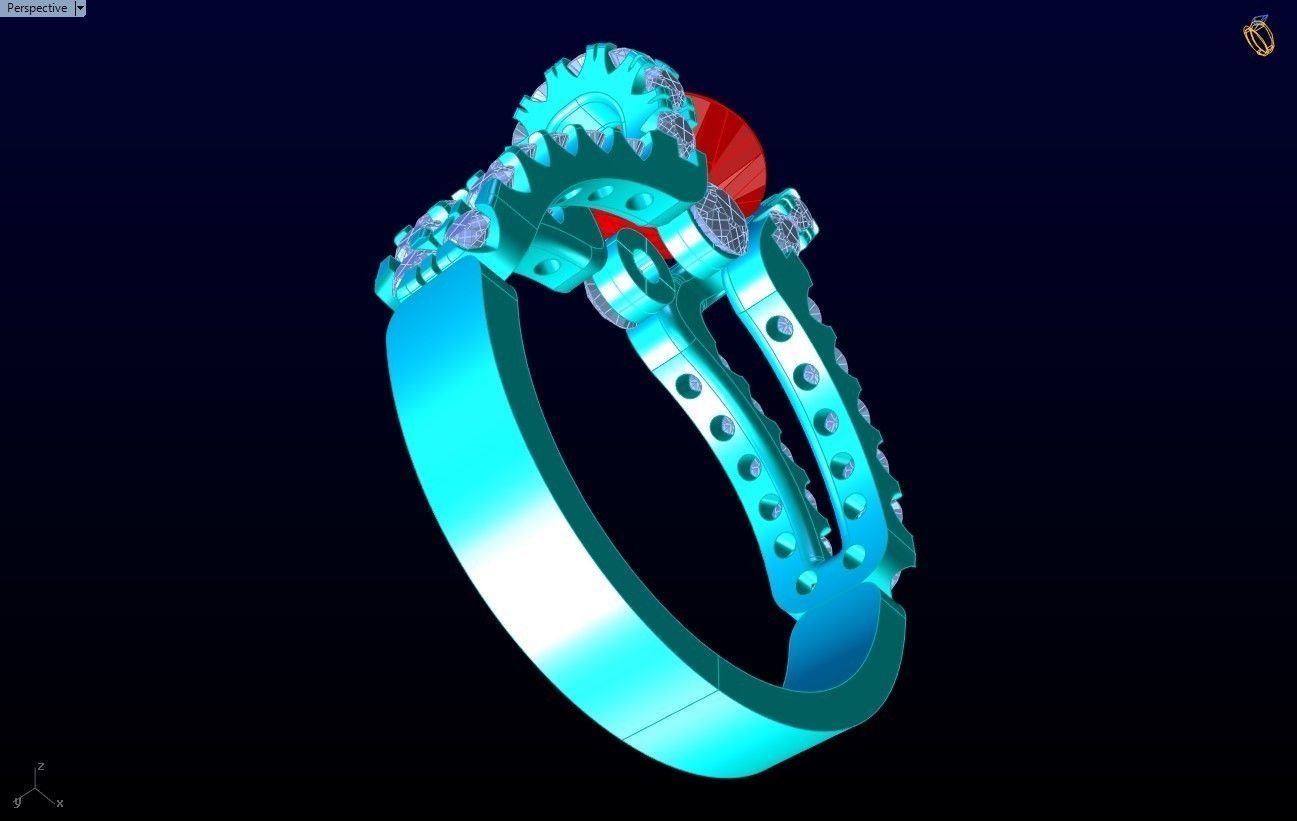 Diamond Ring - Womens Rings - N2390 3D print model_7