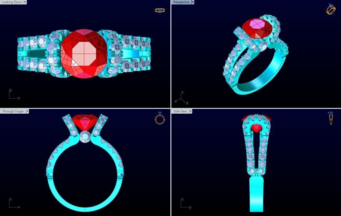 Diamond Ring - Womens Rings - N2390 3D print model_10