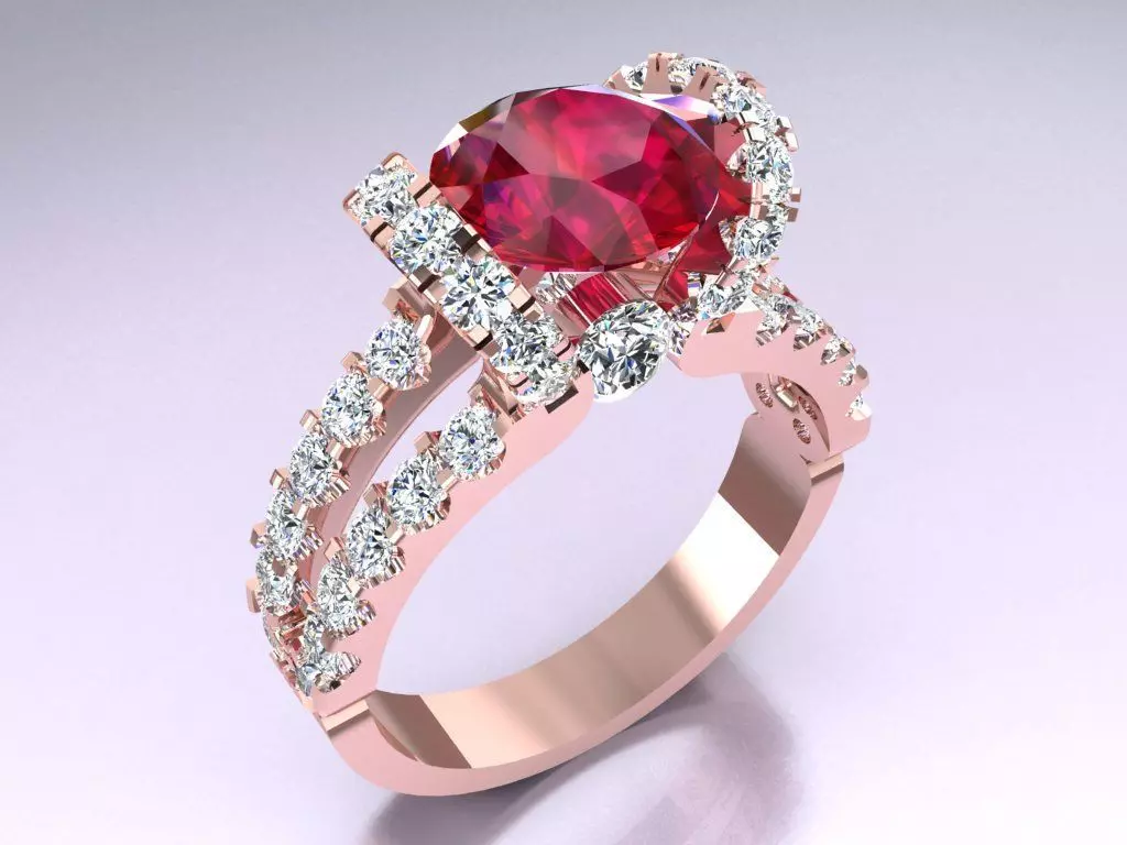 Diamond Ring - Womens Rings - N2390 3D print model_0