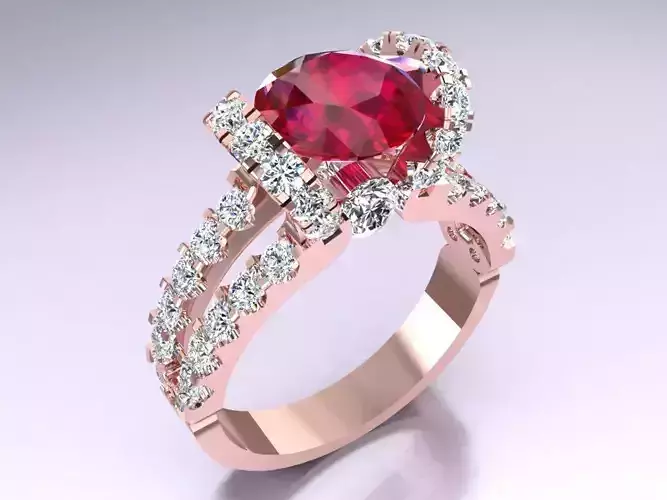 Diamond Ring - Womens Rings - N2390 3D print model