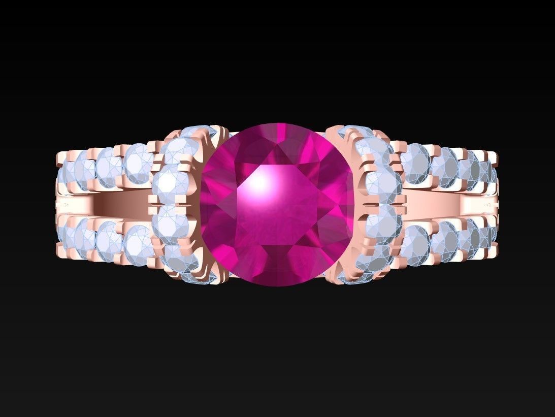 Diamond Ring - Womens Rings - N2390 3D print model_4