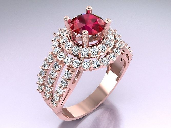 Diamond Ring - Womens Rings - N2480 3D print model