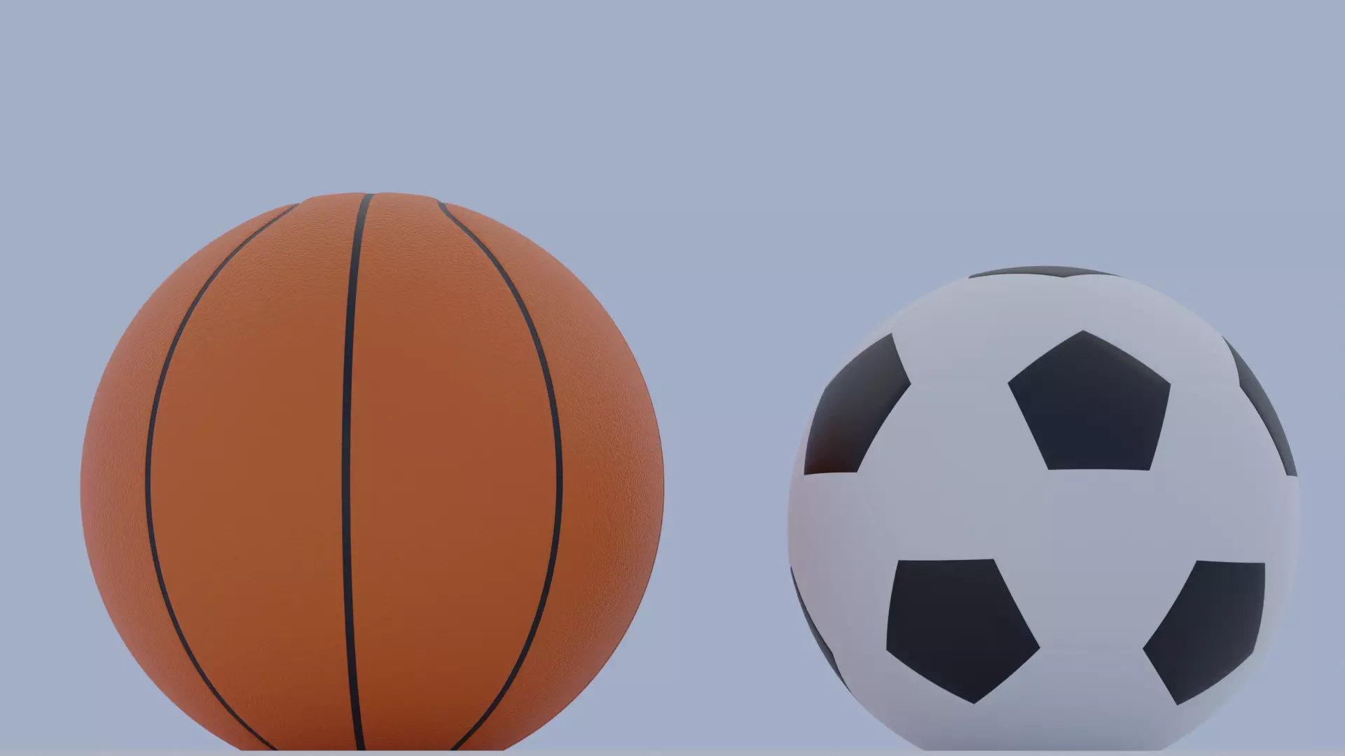 Simple Basketball  Football 3D Model Free 3D model_0