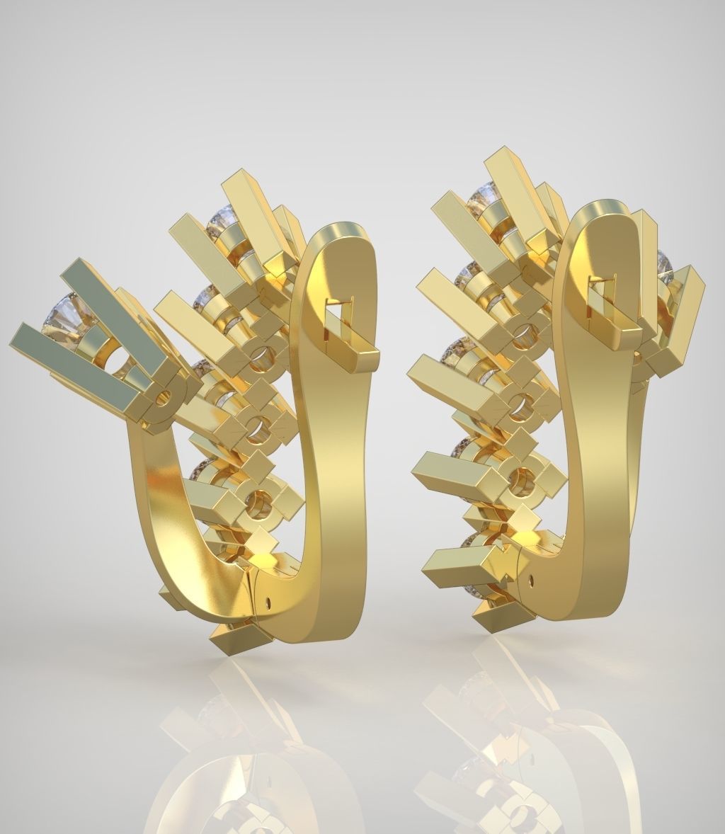 Earring model 0357 3D printable model 3D print model_6