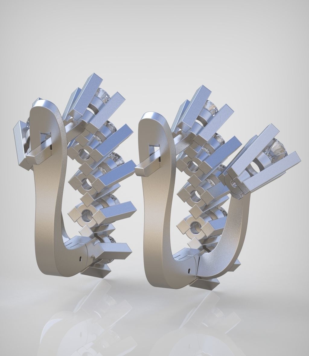 Earring model 0357 3D printable model 3D print model_8