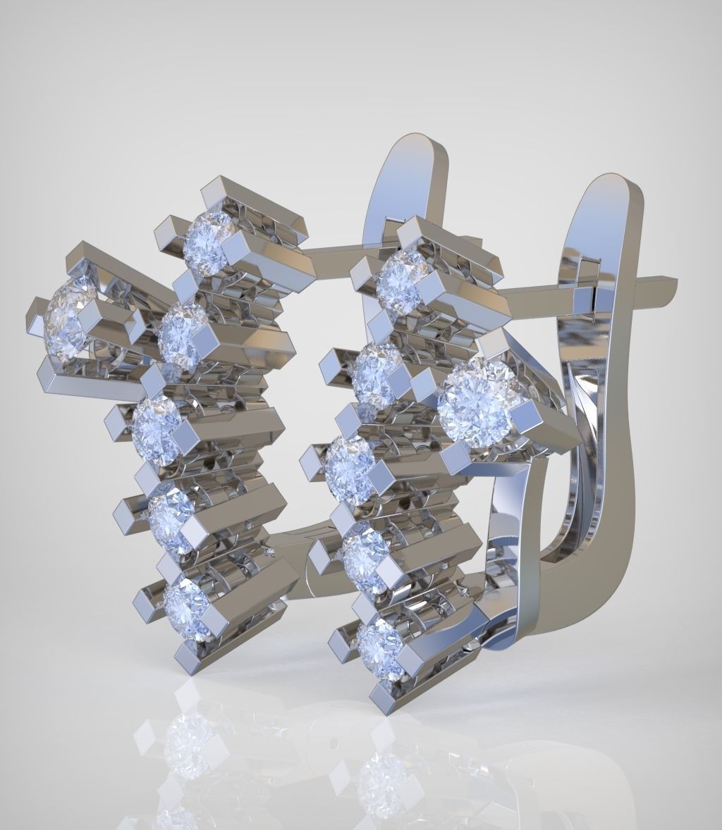 Earring model 0357 3D printable model 3D print model_5