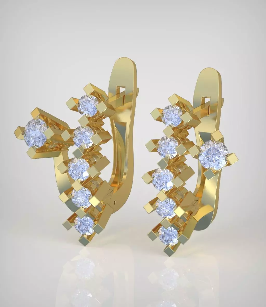 Earring model 0357 3D printable model 3D print model_0