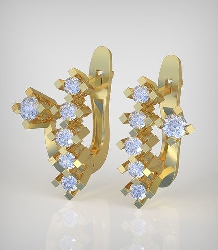 Earring model 0357 3D printable model 3D print model
