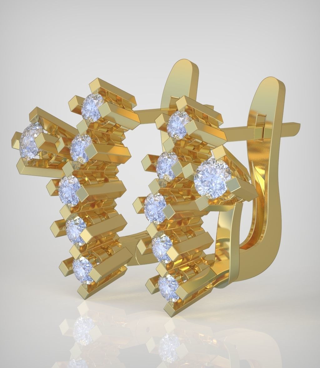 Earring model 0357 3D printable model 3D print model_4