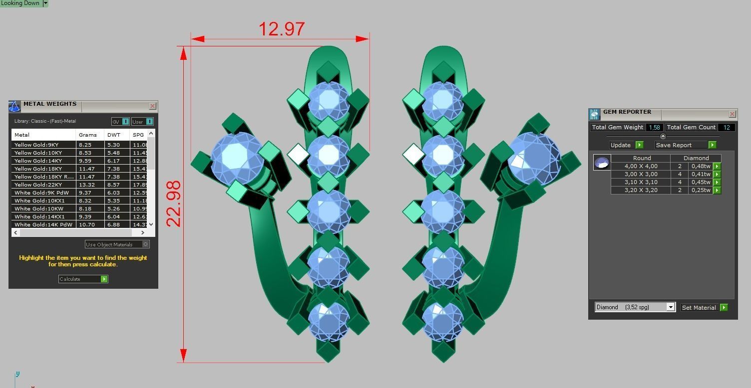 Earring model 0357 3D printable model 3D print model_14
