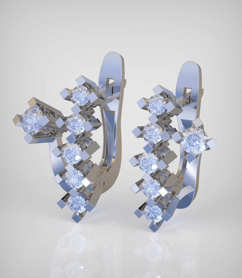 Earring model 0357 3D printable model 3D print model_1