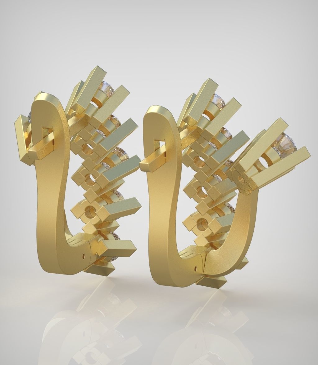 Earring model 0357 3D printable model 3D print model_9