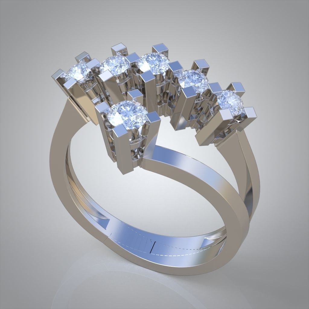 Diamond ring 0599 3D printable model 3D print model_2