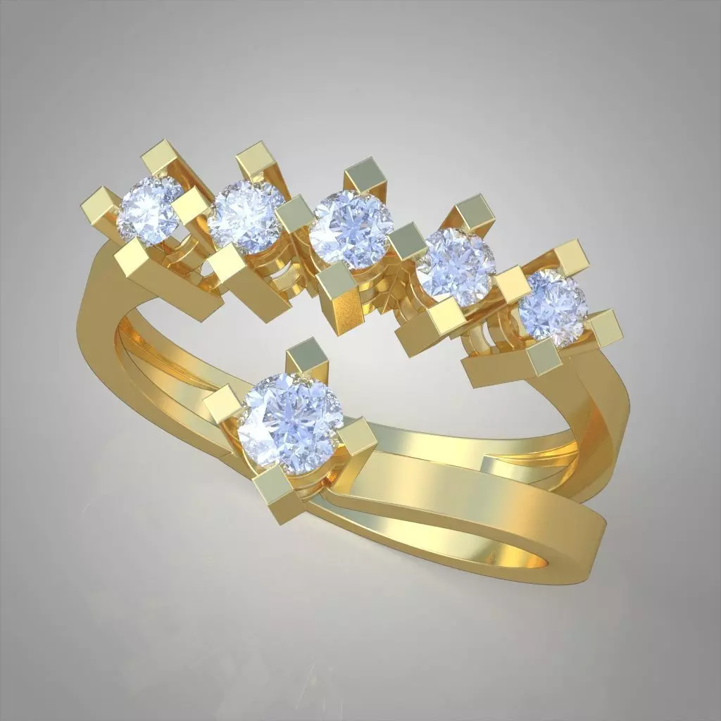 Diamond ring 0599 3D printable model 3D print model_0