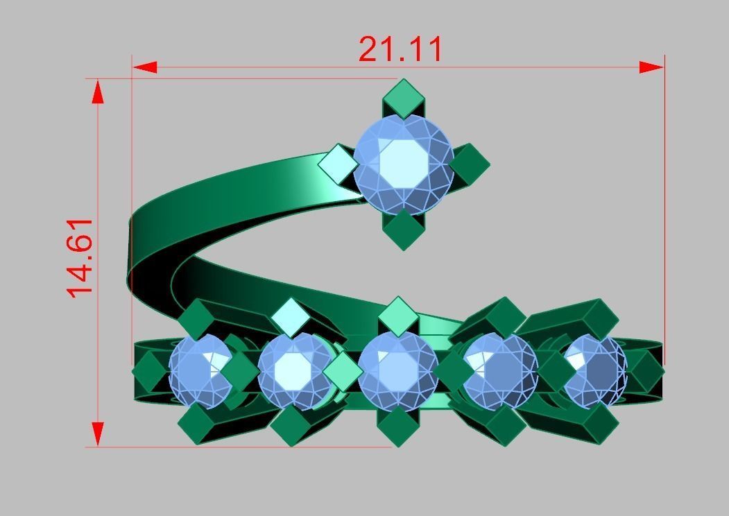 Diamond ring 0599 3D printable model 3D print model_12