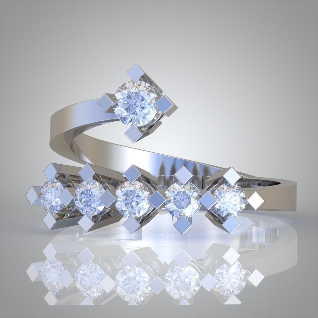 Diamond ring 0599 3D printable model 3D print model_6