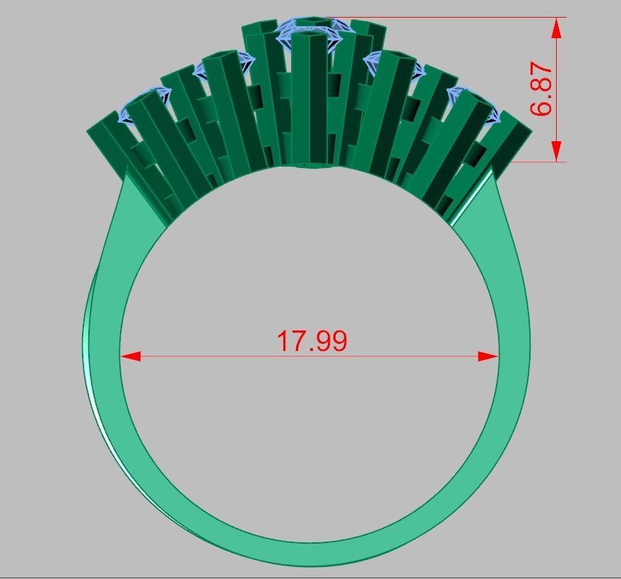 Diamond ring 0599 3D printable model 3D print model_13