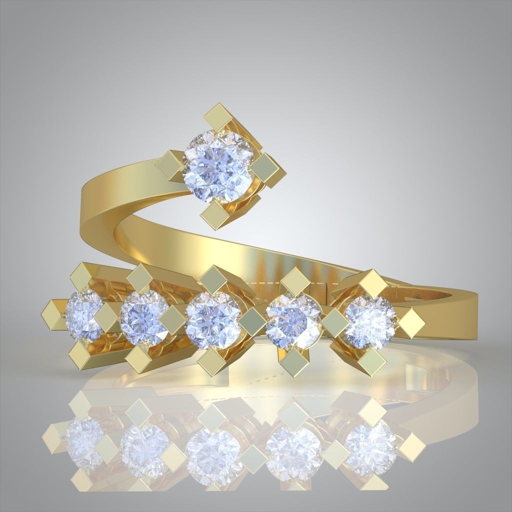 Diamond ring 0599 3D printable model 3D print model_7