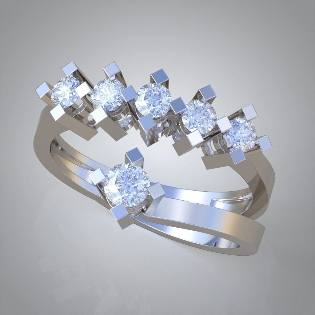 Diamond ring 0599 3D printable model 3D print model_1