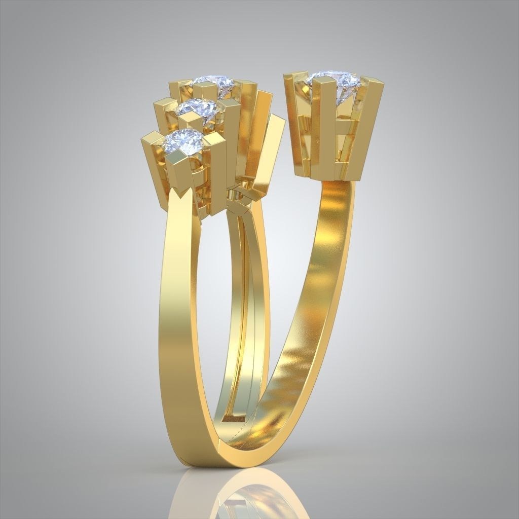 Diamond ring 0599 3D printable model 3D print model_4
