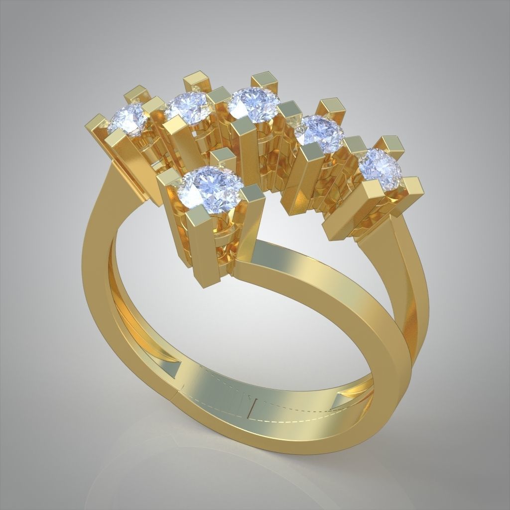 Diamond ring 0599 3D printable model 3D print model_3