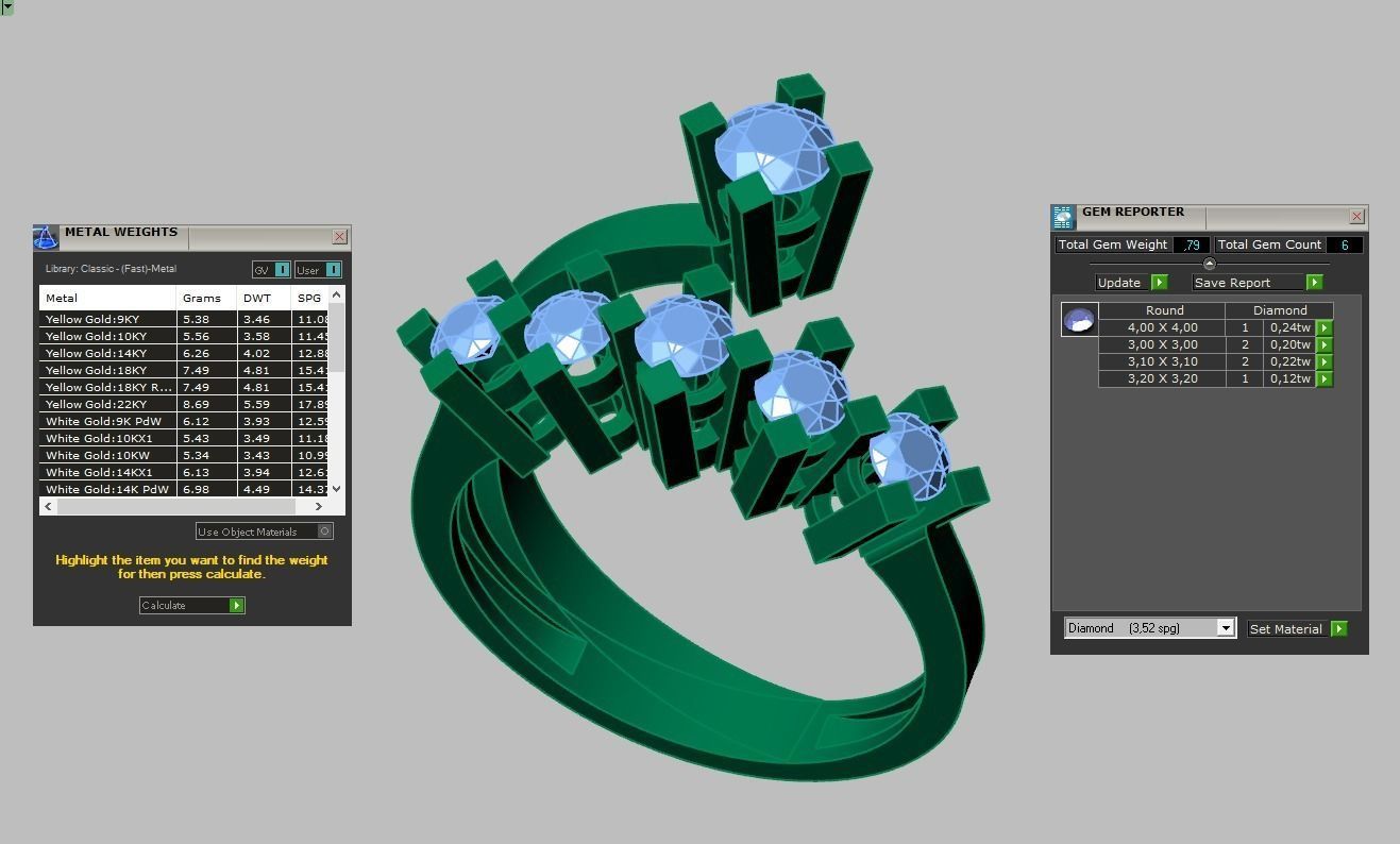 Diamond ring 0599 3D printable model 3D print model_15