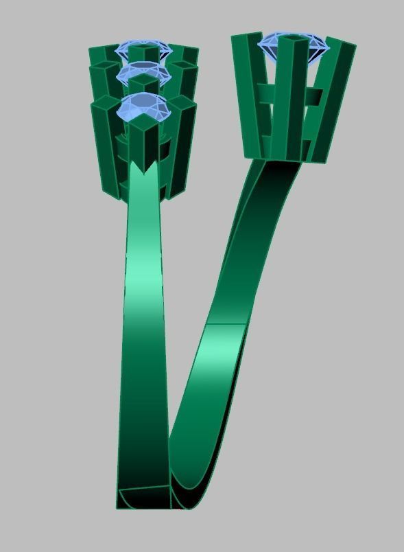 Diamond ring 0599 3D printable model 3D print model_14