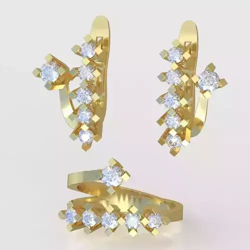 Ring and Earring Set 3D printable model 0108