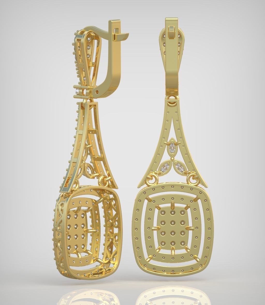 Earring model 0358 3D printable model10 3D print model_4