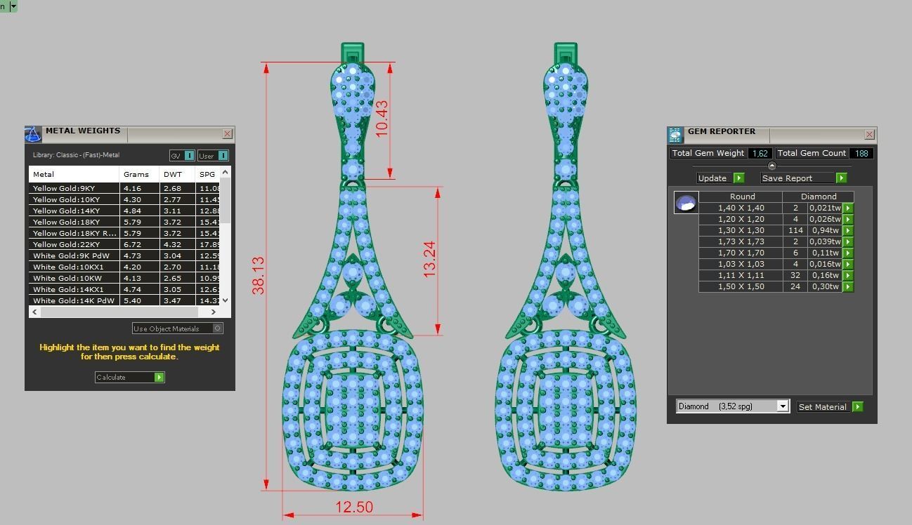 Earring model 0358 3D printable model10 3D print model_12