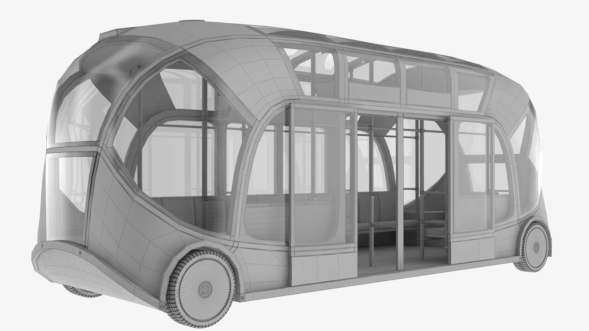 Self-driving city bus concept Orangery 3D model_9