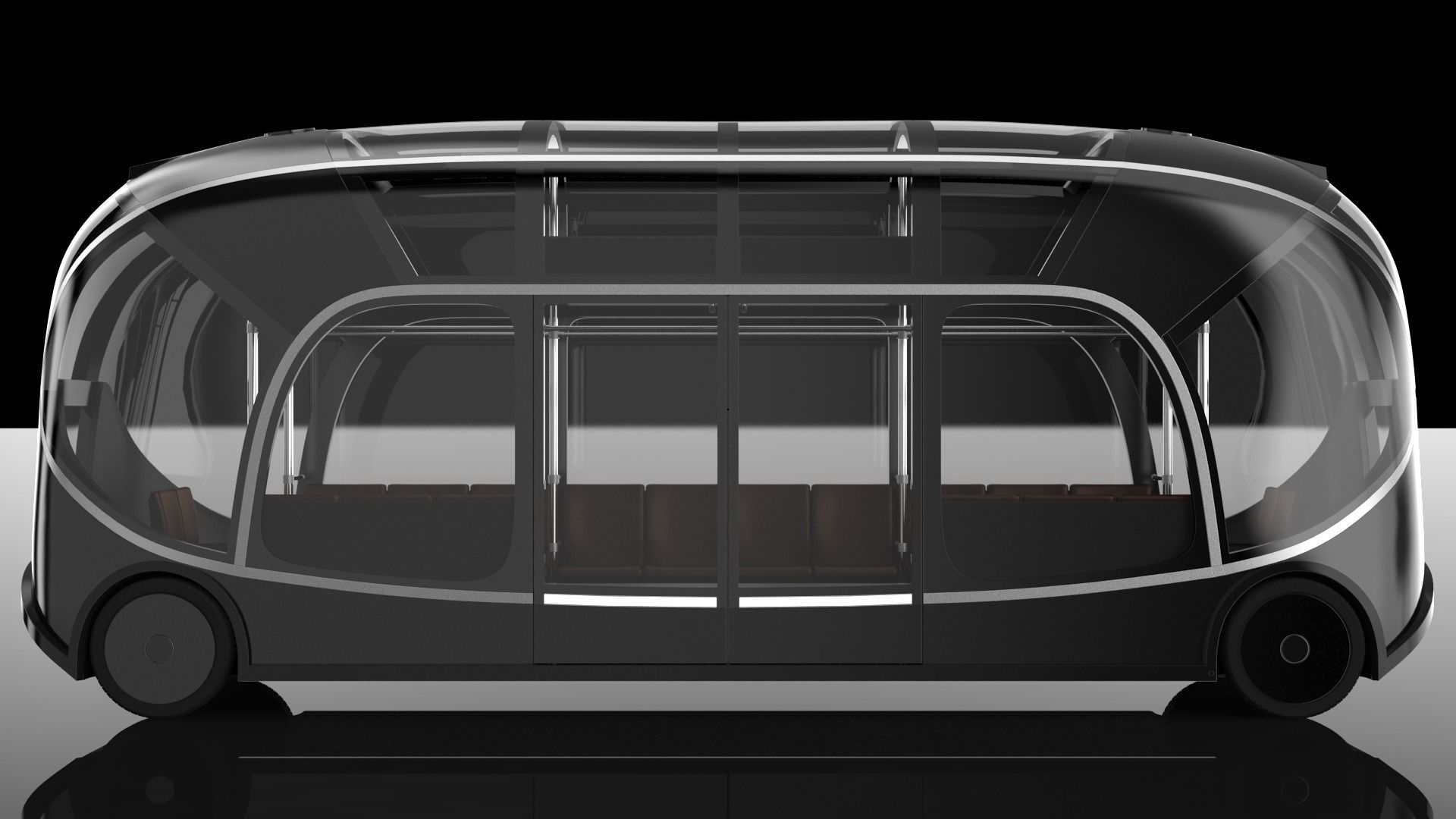 Self-driving city bus concept Orangery 3D model_2