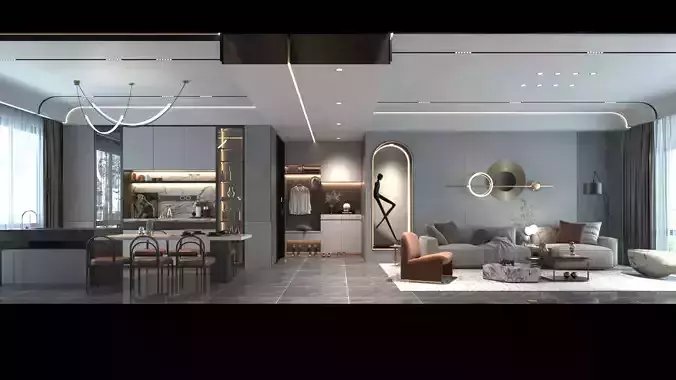 Modern Interior Design 08 3D model