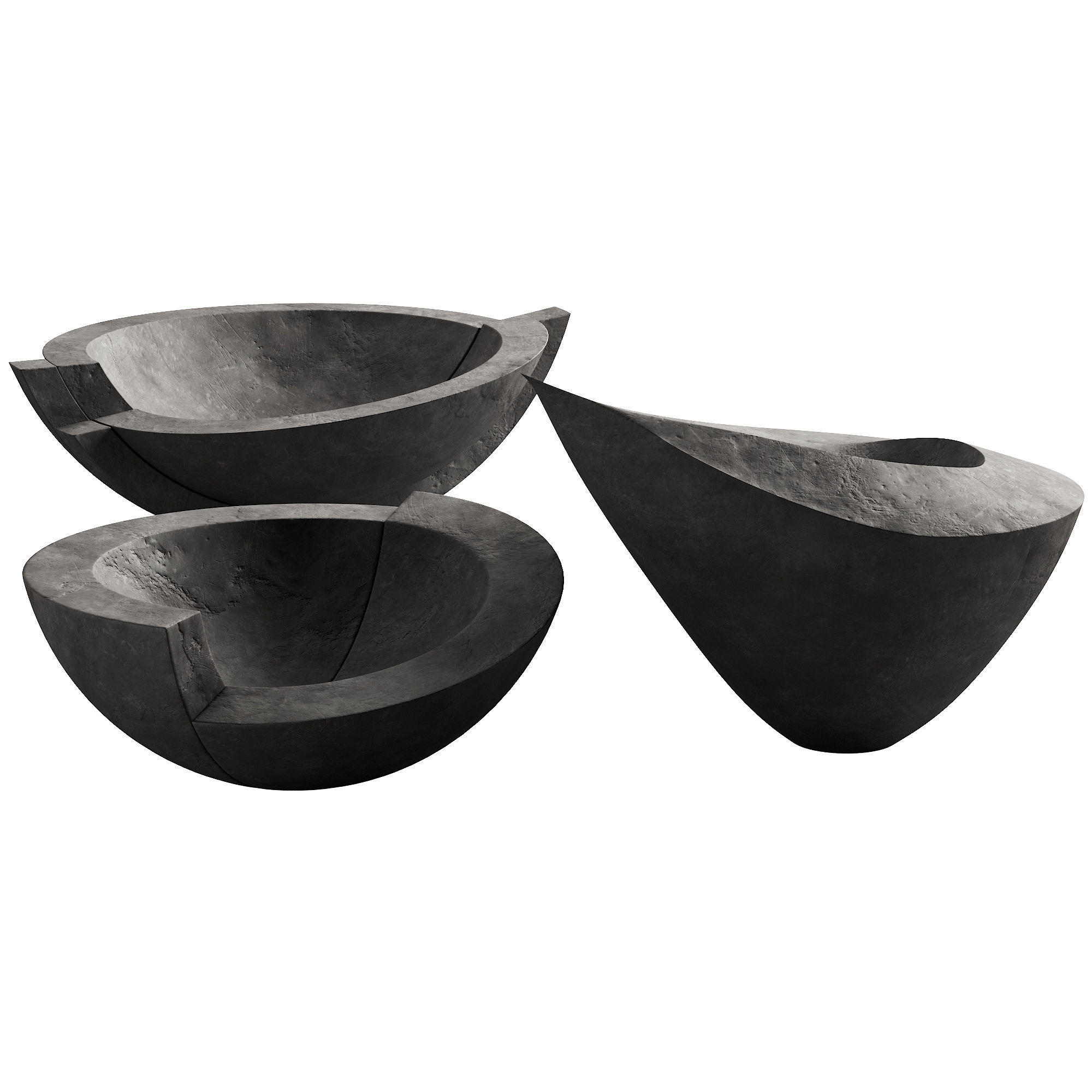 365 decorative vases and pots 03 deformed folded relief vase 02 3D model_1