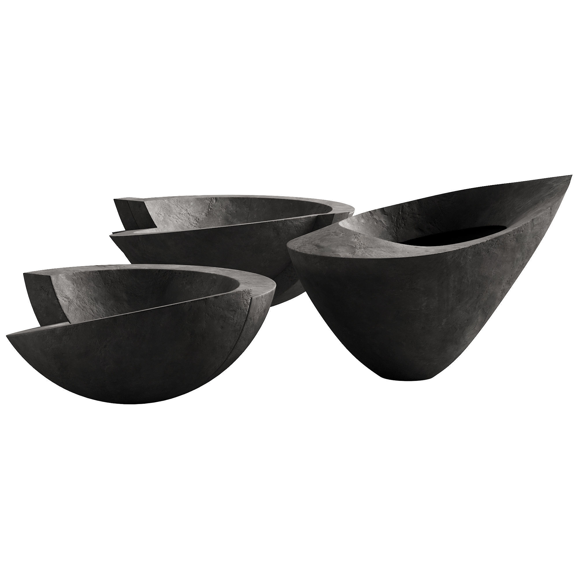 365 decorative vases and pots 03 deformed folded relief vase 02 3D model_3