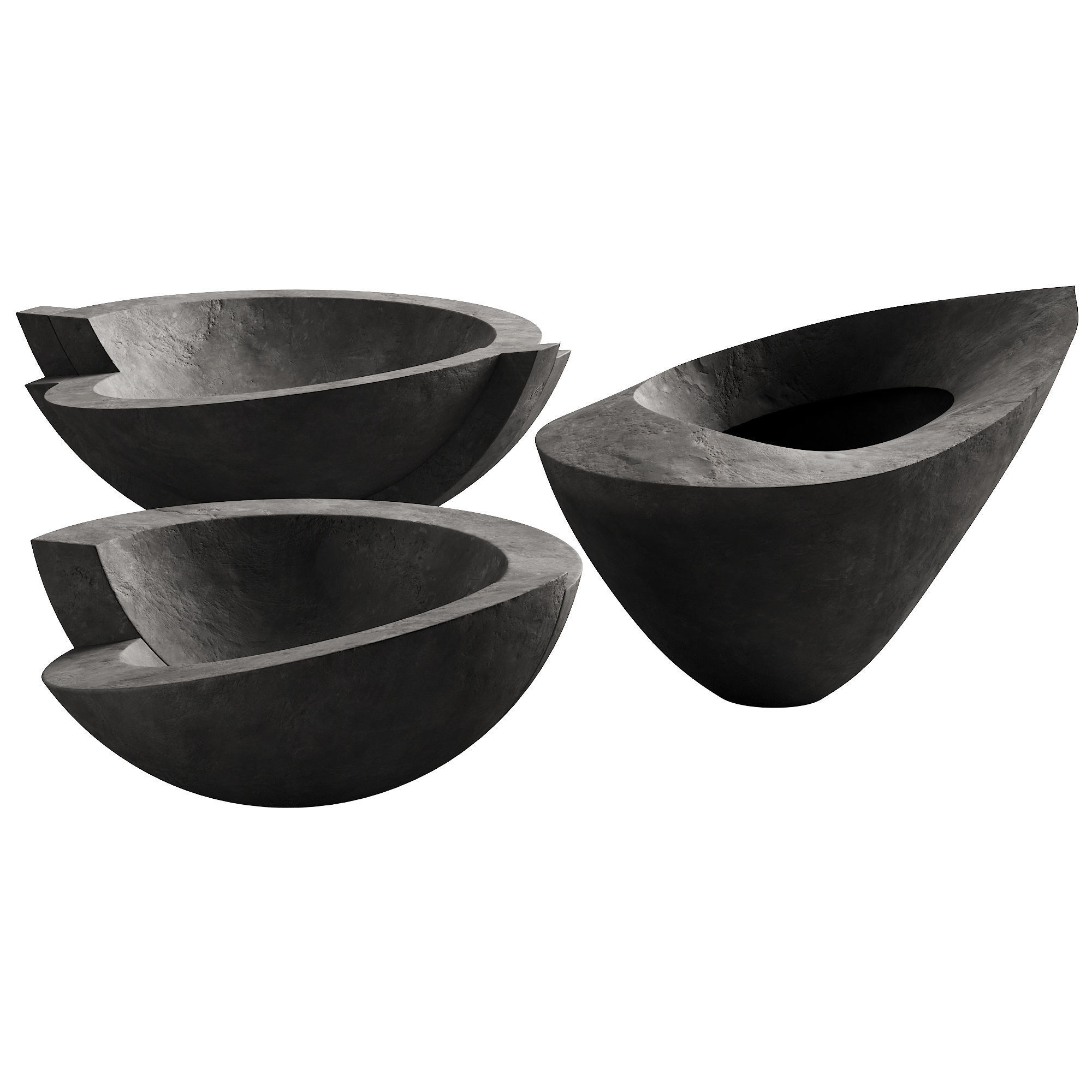 365 decorative vases and pots 03 deformed folded relief vase 02 3D model_2