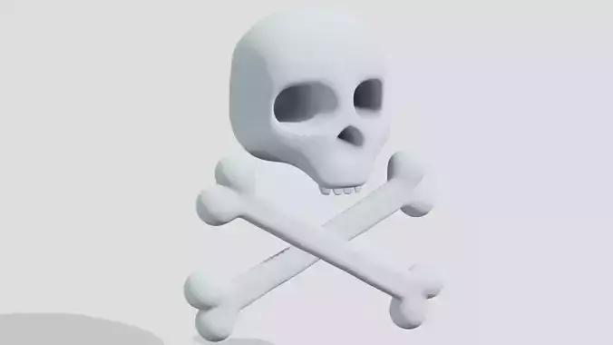 White skull and bones 